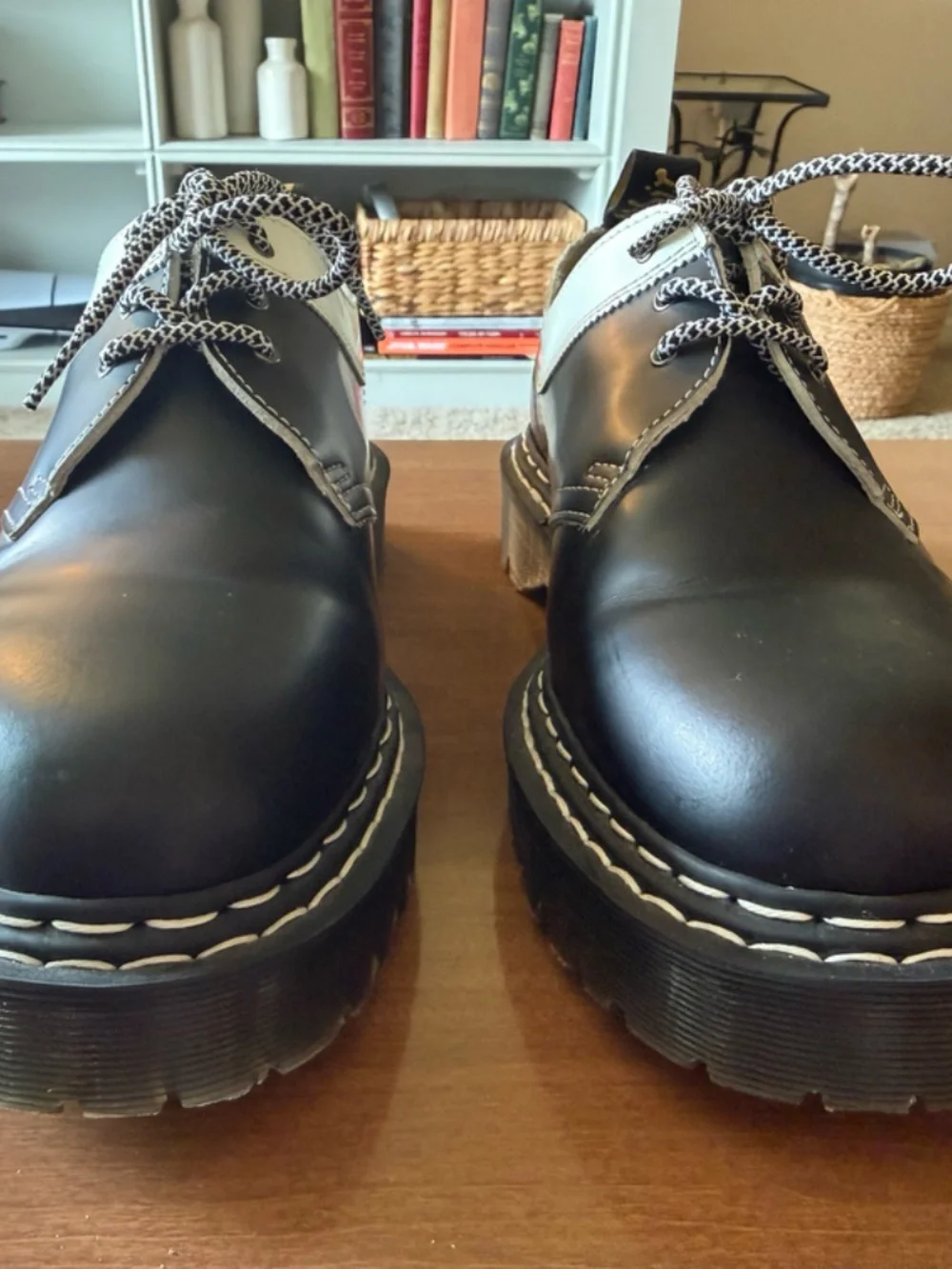 Dr. Martens Oxfords, Black and White Contrast